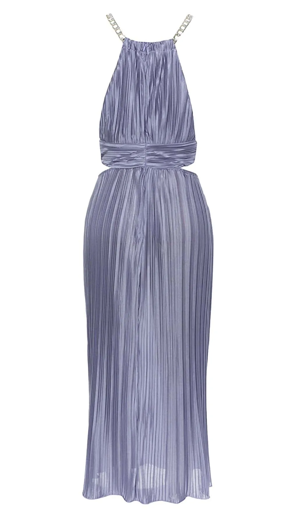 MOCK-NECK SLEEVELESS BELTED MIDI DRESS Gloria Lanvin