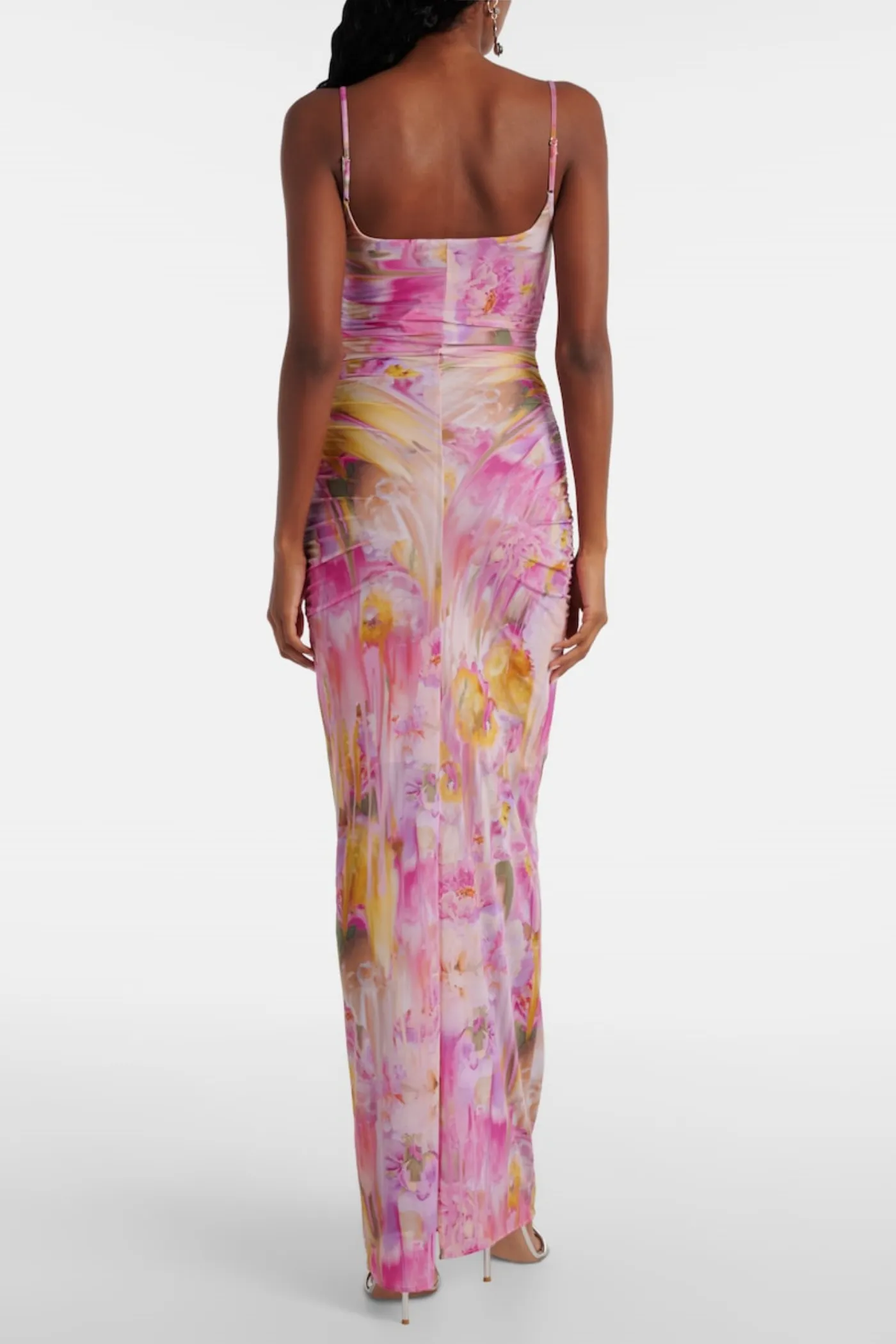 molly Floral Appliqu Print Maxi Dress in pink Gloria Lanvin
