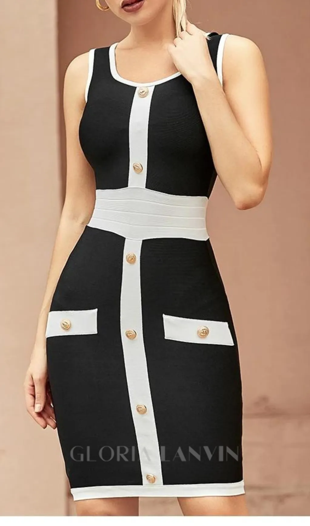 MOLLY KNIT SHEATH MINI DRESS Gloria Lanvin