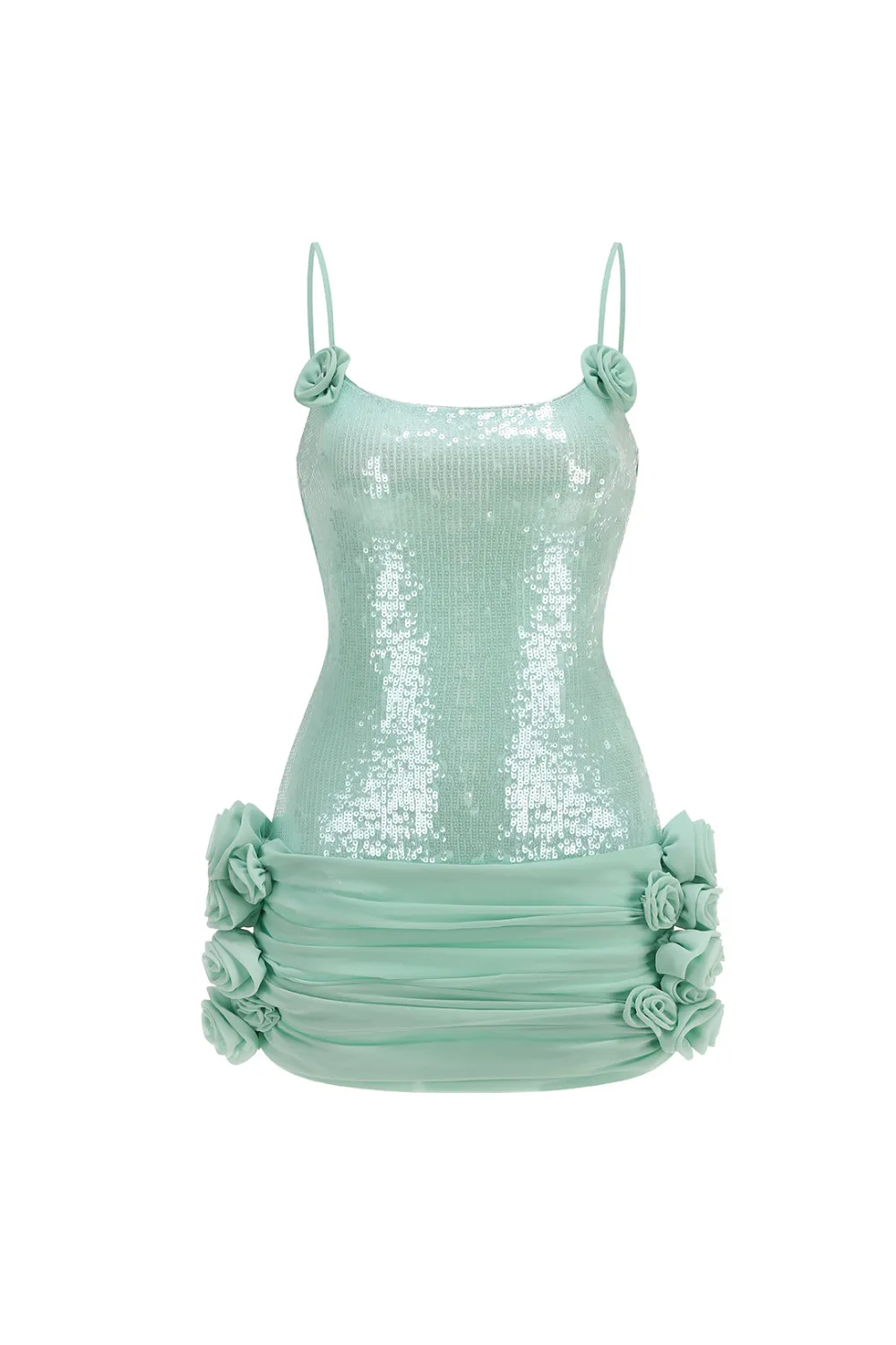 molly Sequin chiffon Mini Dress in mint Gloria Lanvin