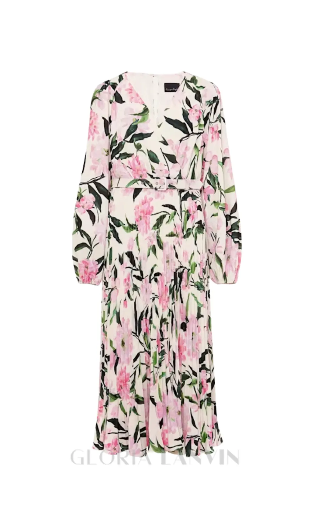 multi-coloured penny floral pleat midi dress Gloria Lanvin