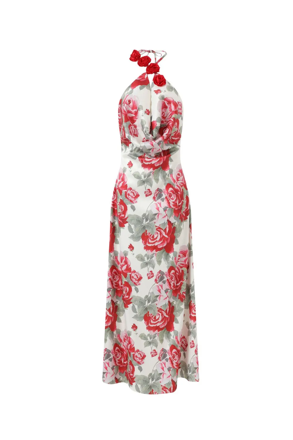 multicolor Floral halterneck high collar maxi dress Gloria Lanvin