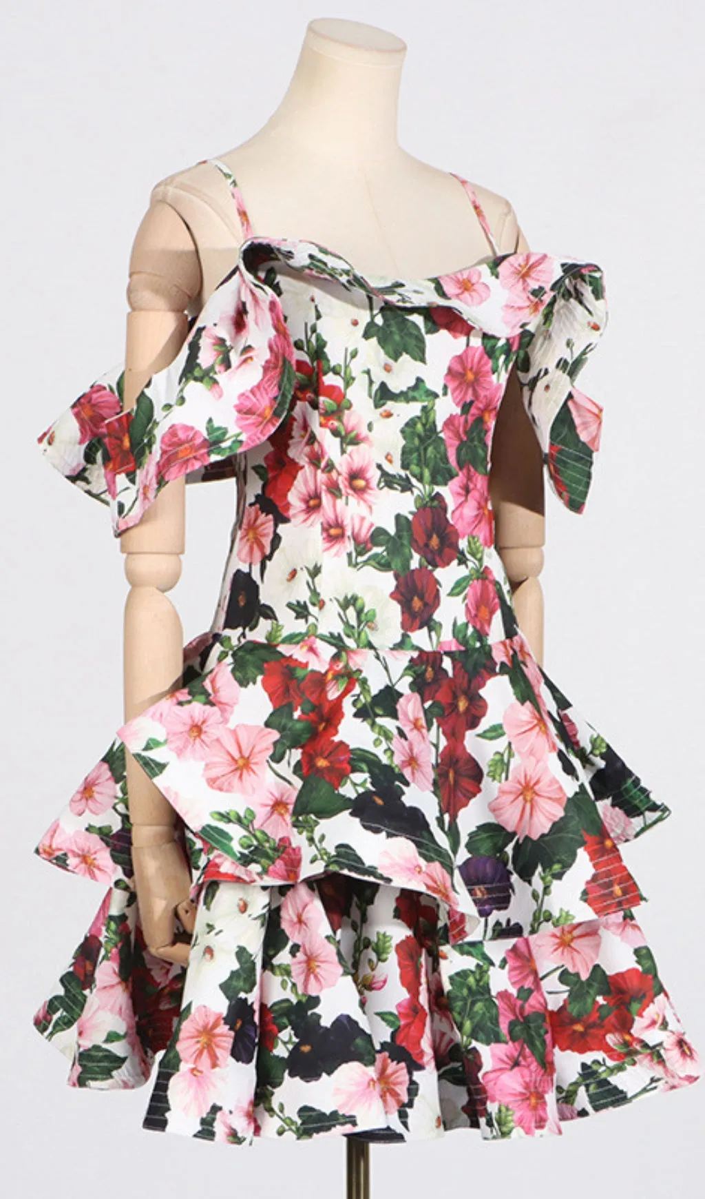 MULTICOLOR FLORAL PRINTED MINI DRESS Gloria Lanvin