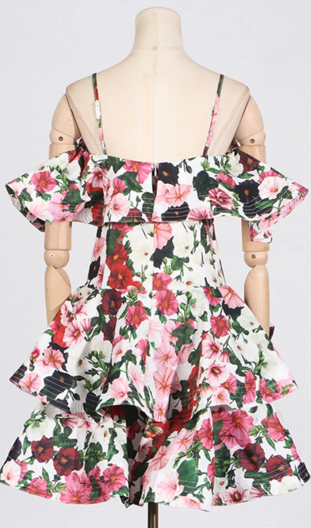MULTICOLOR FLORAL PRINTED MINI DRESS Gloria Lanvin