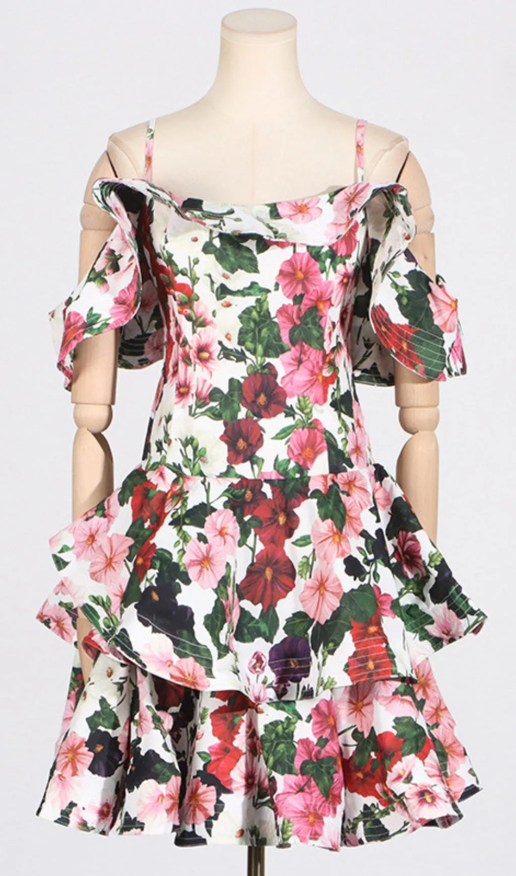 MULTICOLOR FLORAL PRINTED MINI DRESS Gloria Lanvin