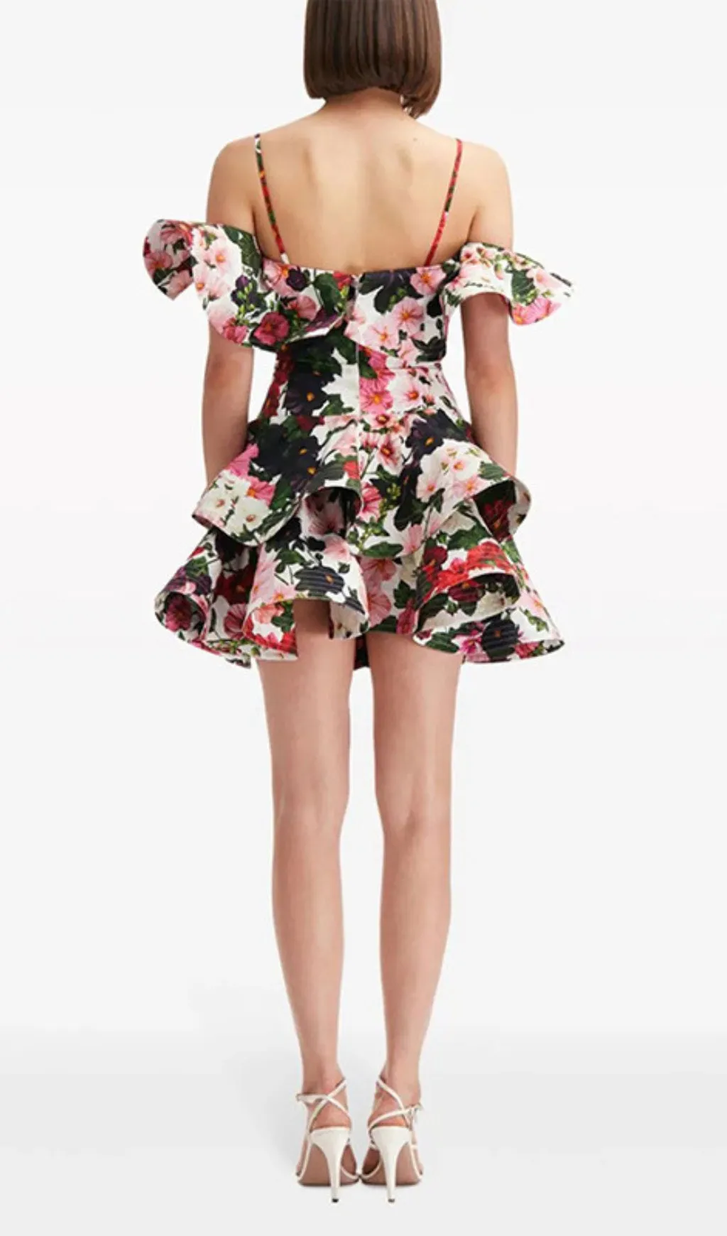 MULTICOLOR FLORAL PRINTED MINI DRESS Gloria Lanvin