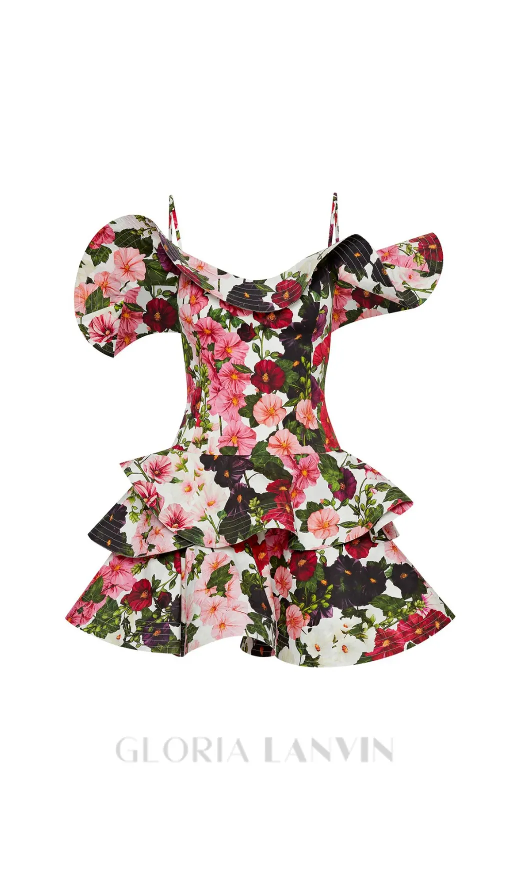 MULTICOLOR FLORAL PRINTED MINI DRESS Gloria Lanvin