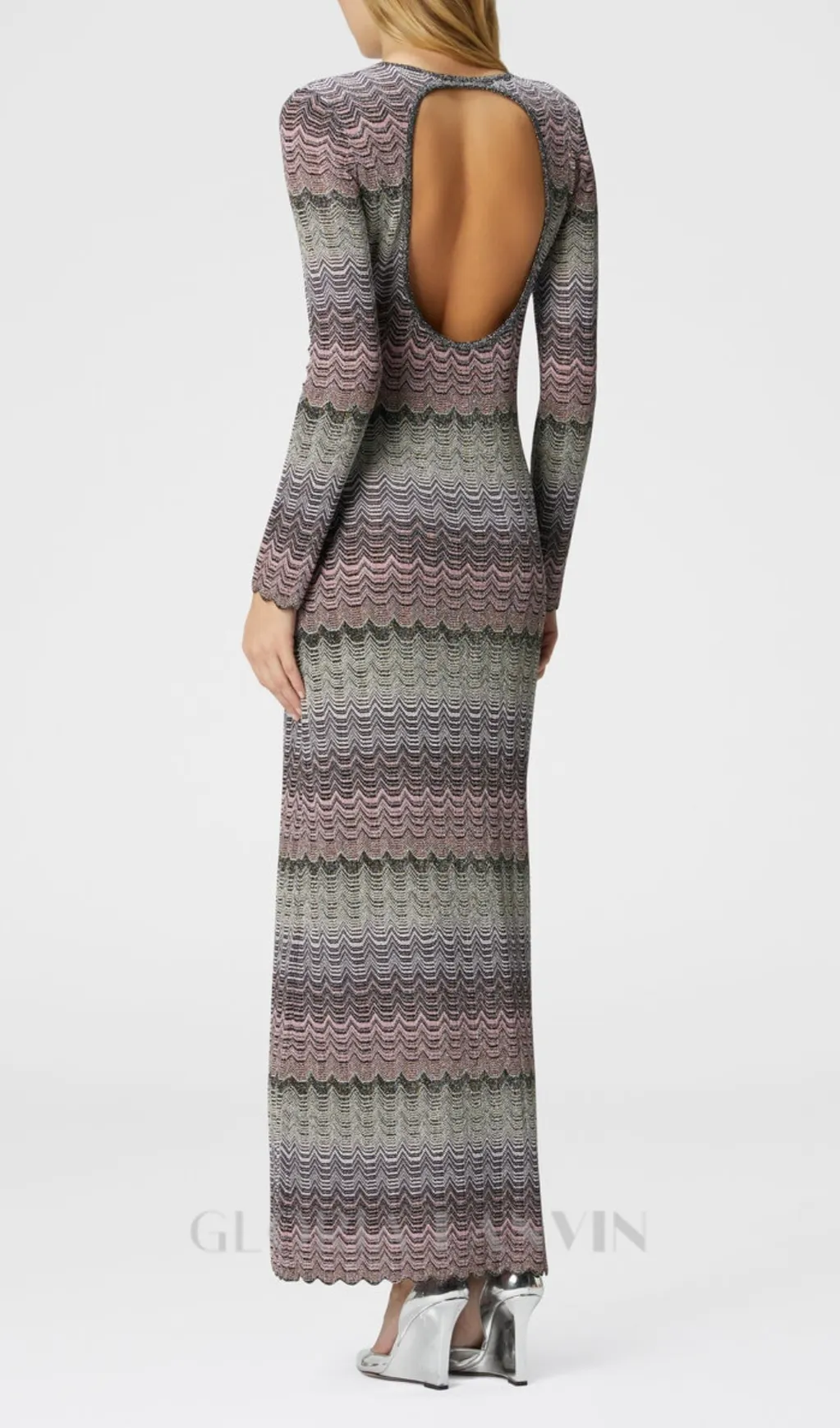 multicolor maxi dress with lam greek motif Gloria Lanvin