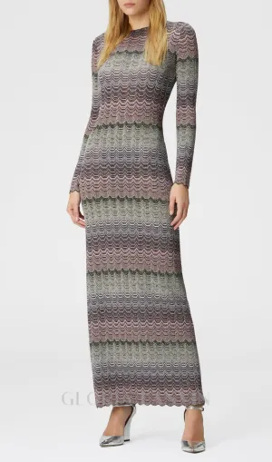 multicolor maxi dress with lam greek motif Gloria Lanvin