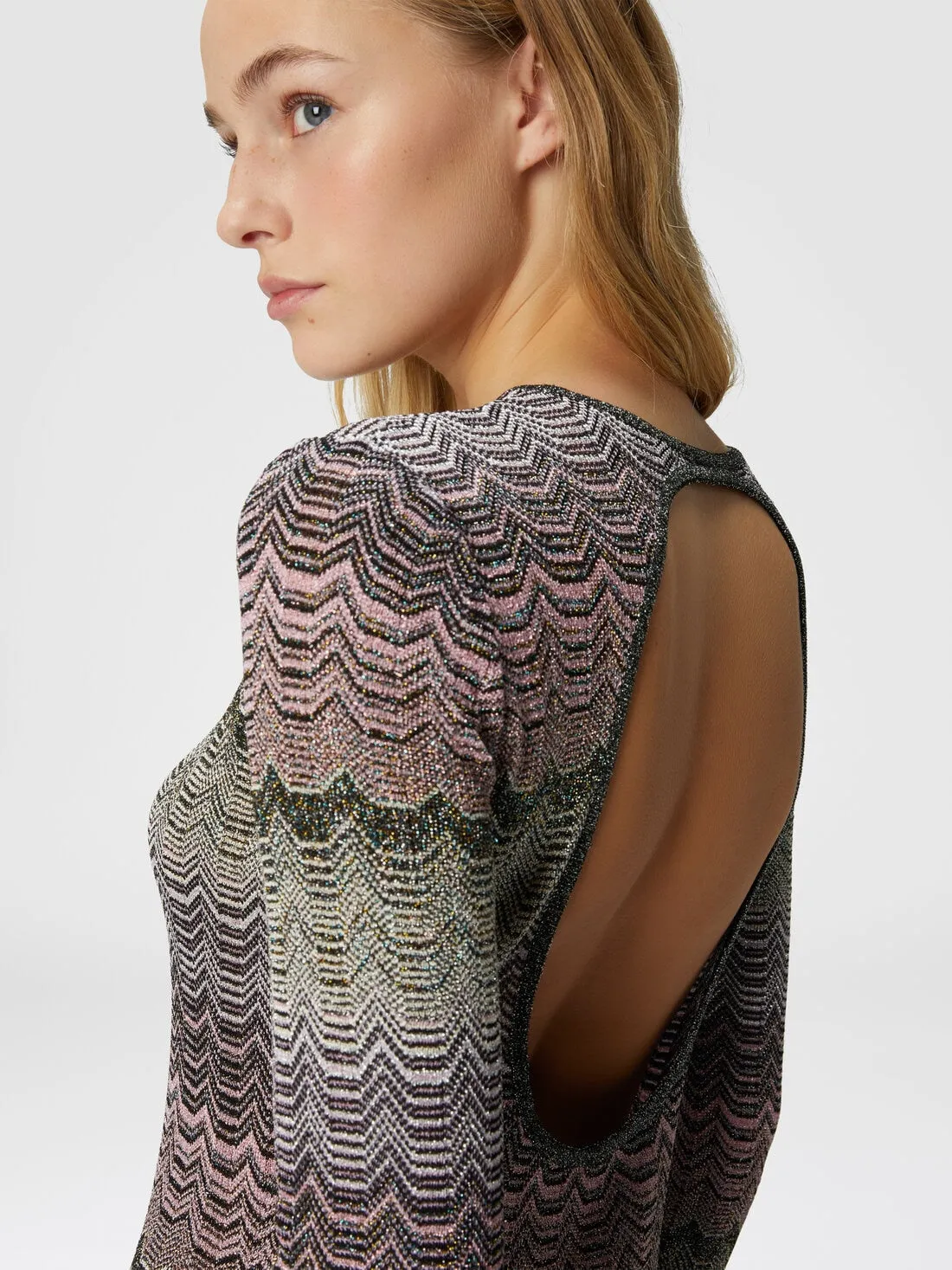 multicolor maxi dress with lam greek motif Gloria Lanvin