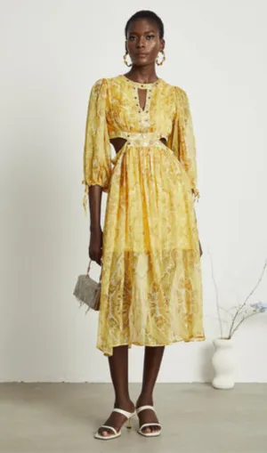 Nadine pattern print cut-out midi dress Gloria Lanvin
