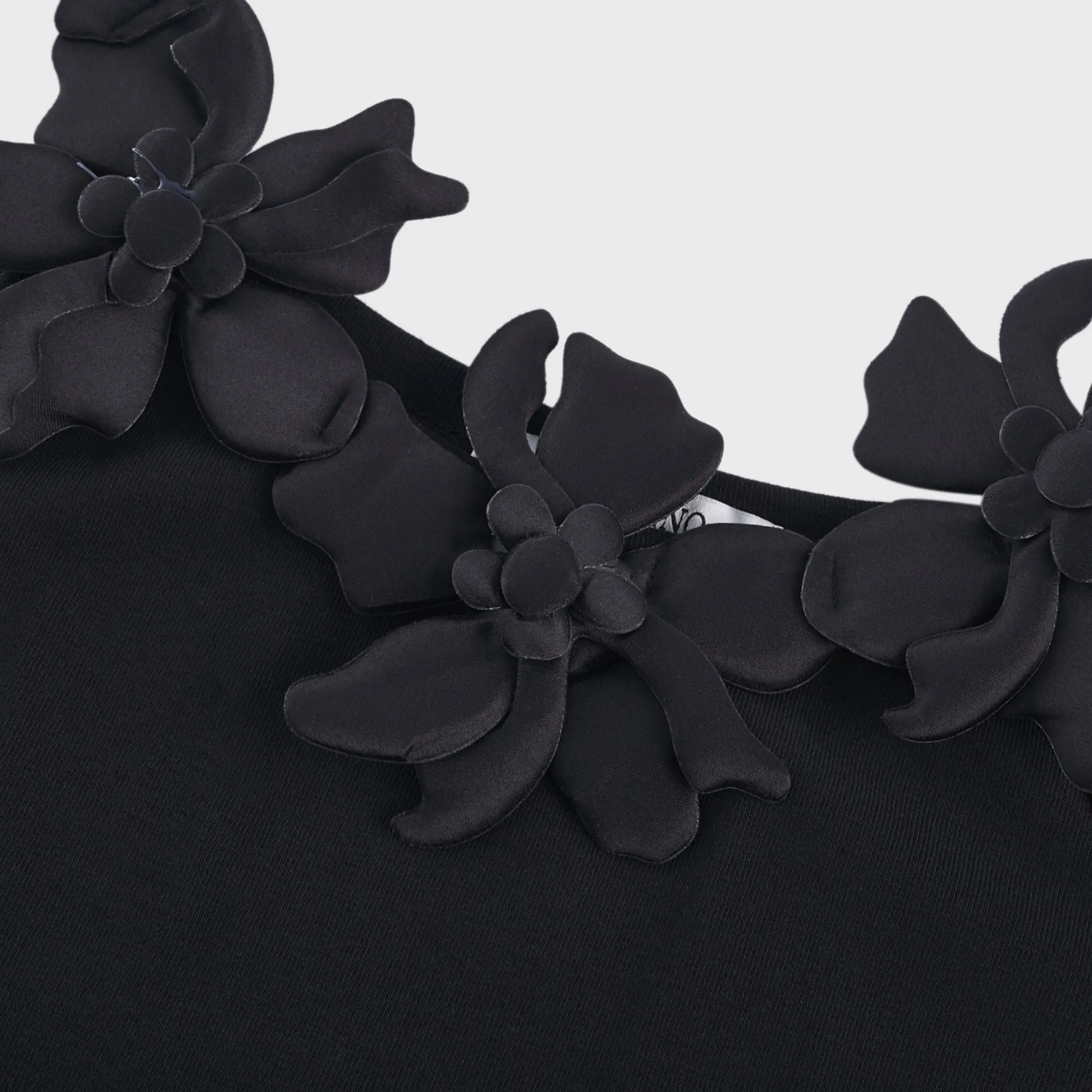 Nalini black faux-flower top Gloria Lanvin
