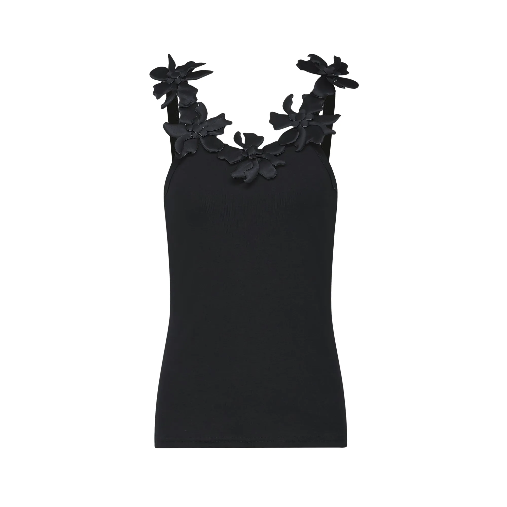 Nalini black faux-flower top Gloria Lanvin