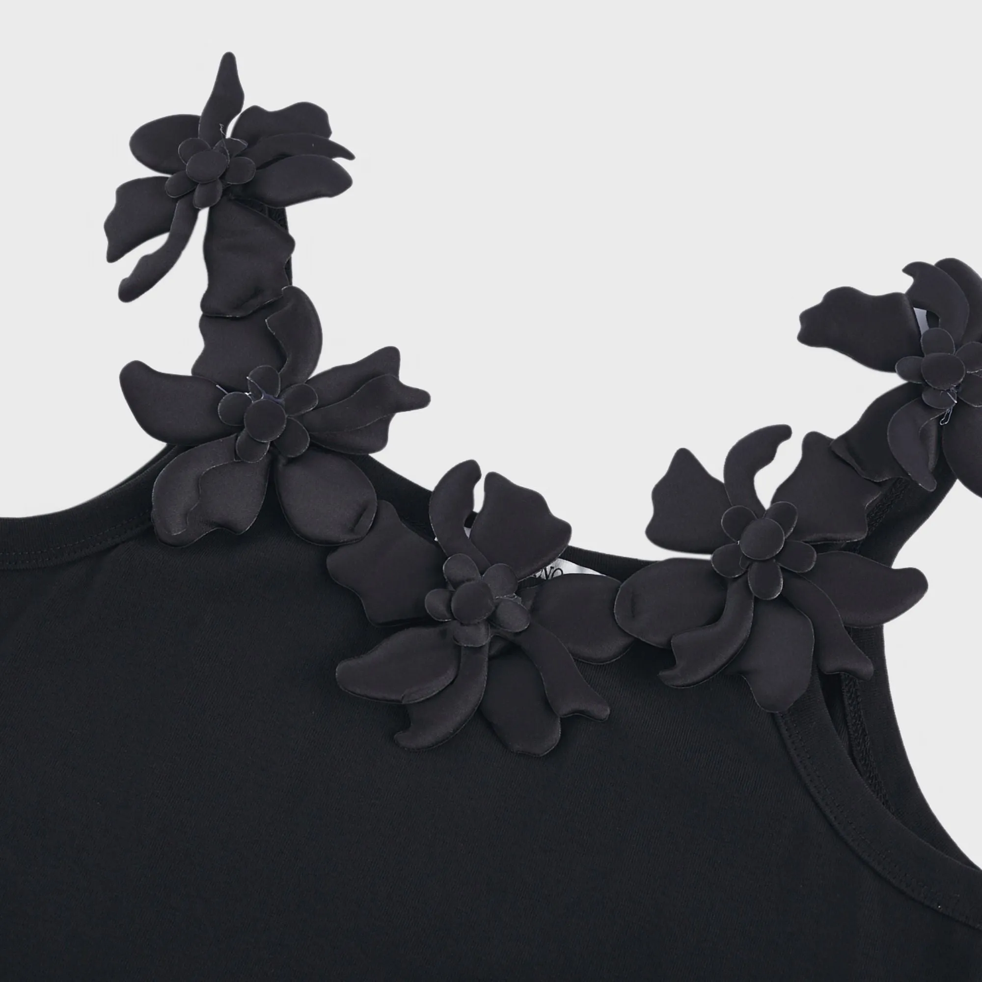 Nalini black faux-flower top Gloria Lanvin