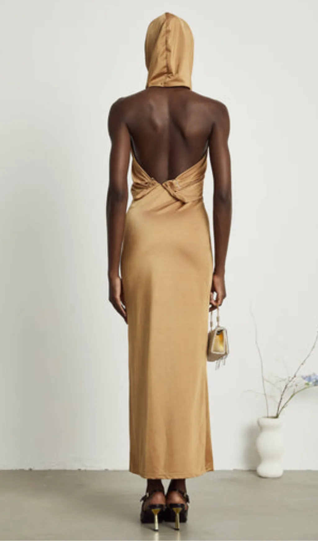 Neri hooded cut-out maxi dress Gloria Lanvin
