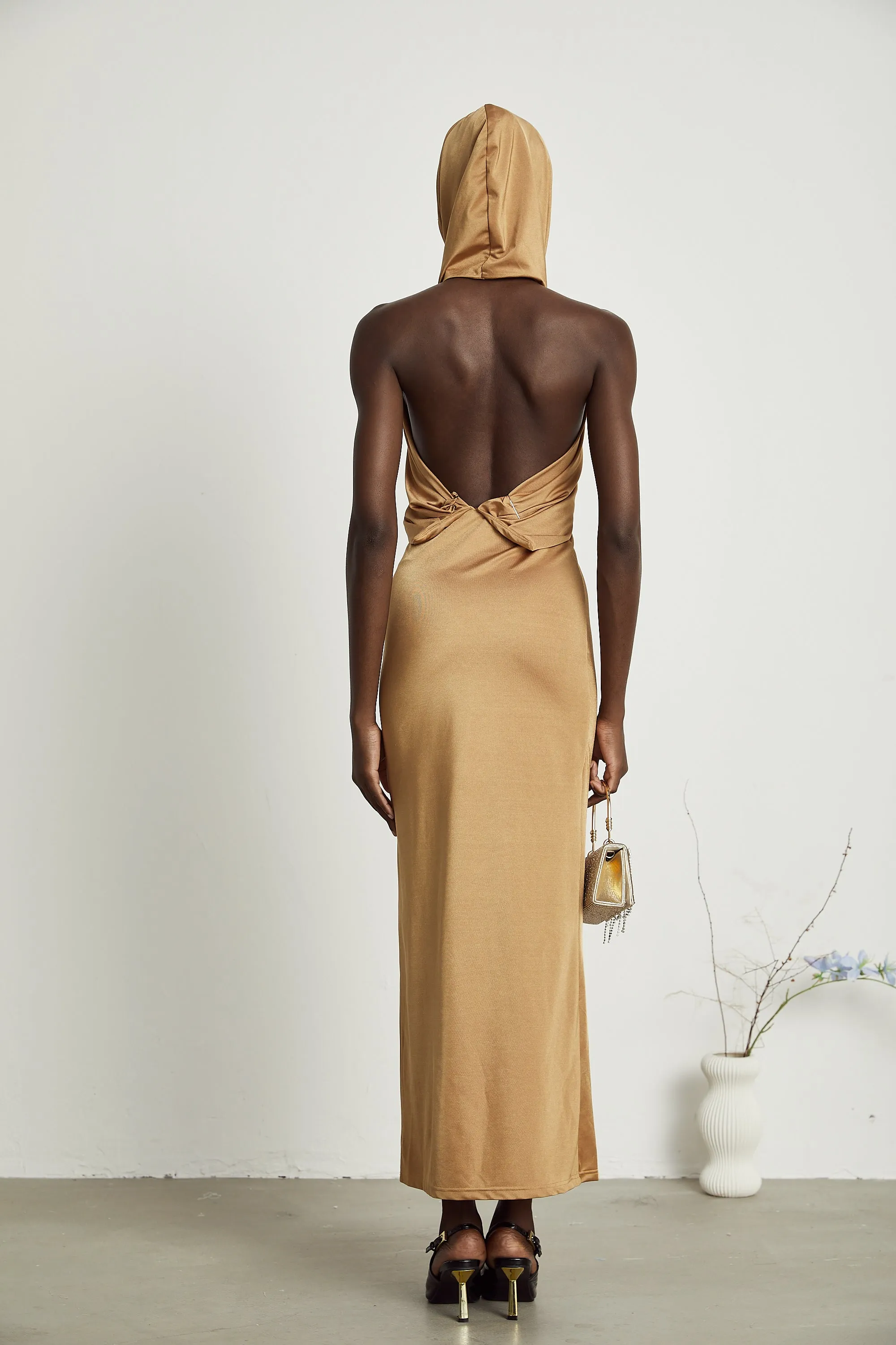 Neri hooded cut-out maxi dress Gloria Lanvin