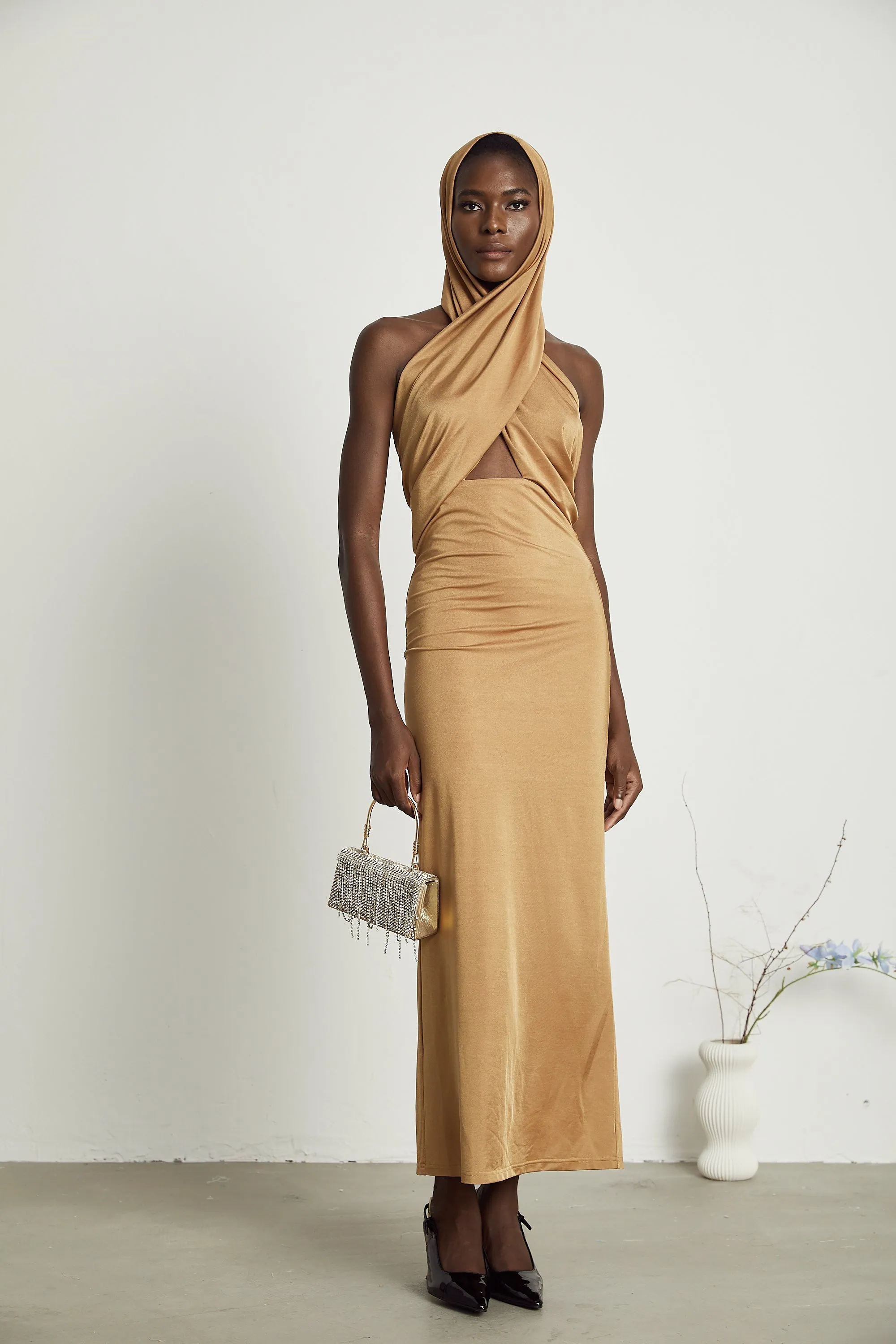 Neri hooded cut-out maxi dress Gloria Lanvin
