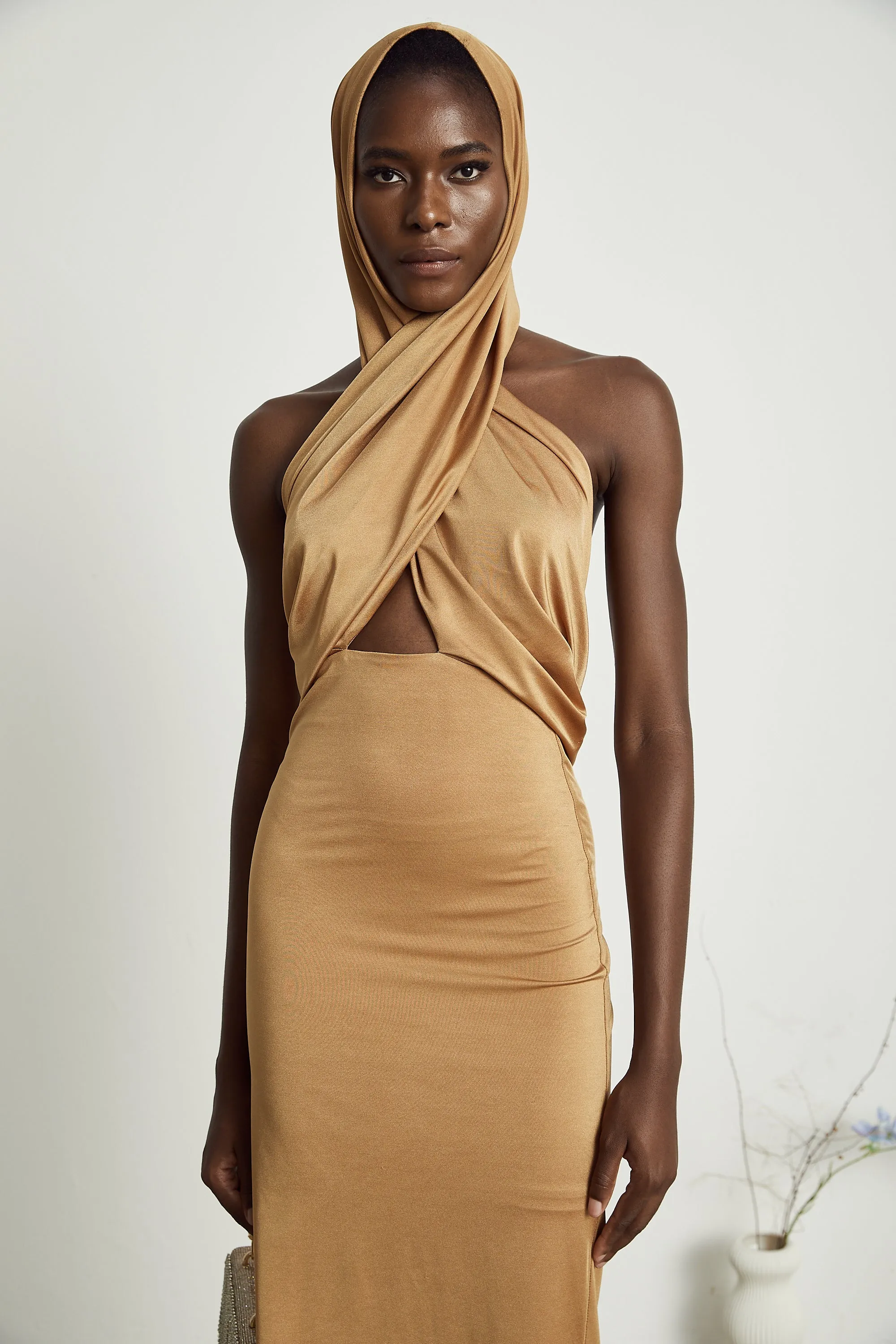 Neri hooded cut-out maxi dress Gloria Lanvin