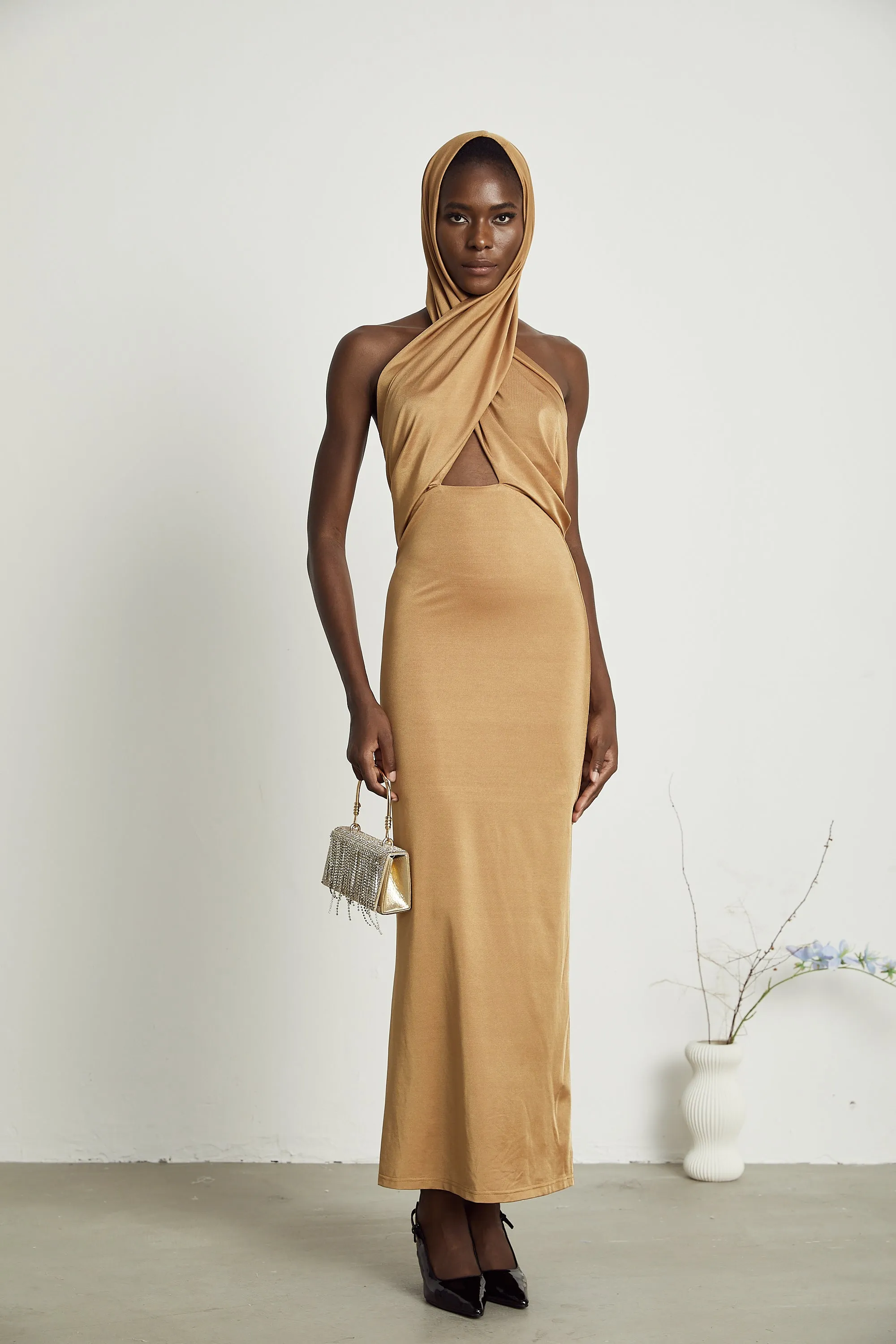 Neri hooded cut-out maxi dress Gloria Lanvin