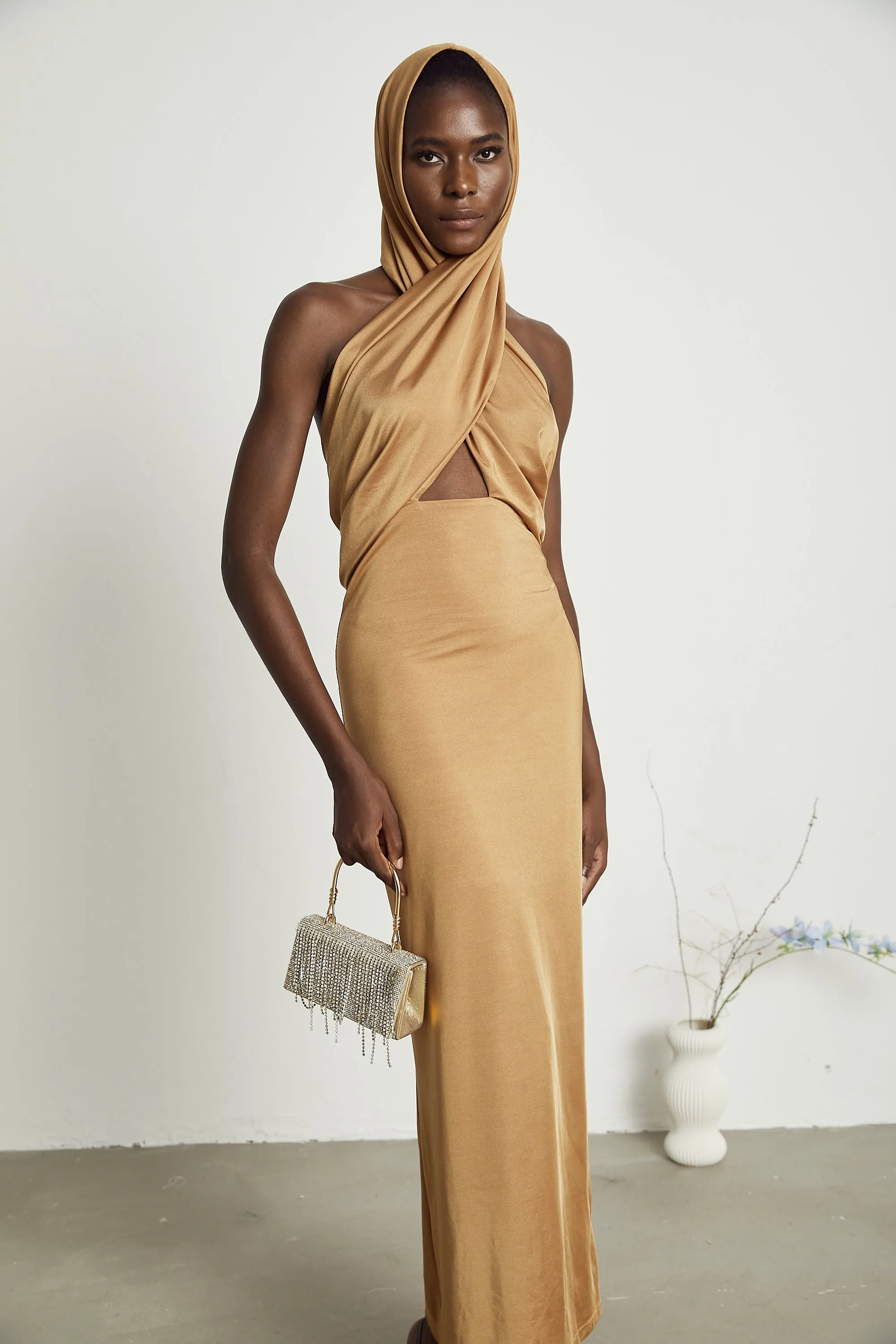 Neri hooded cut-out maxi dress Gloria Lanvin