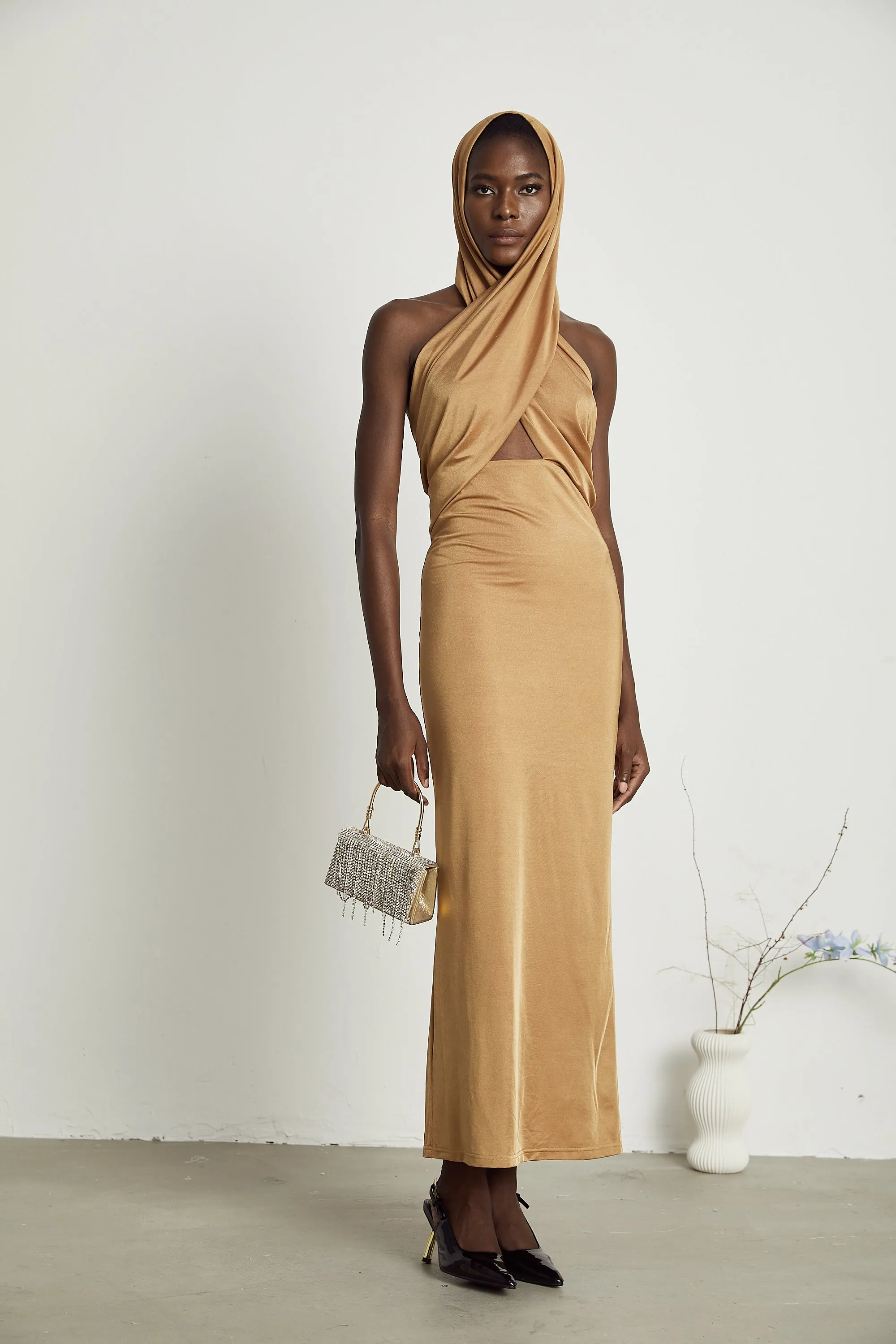 Neri hooded cut-out maxi dress Gloria Lanvin
