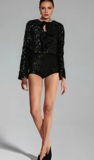 Nerissa tie-front sequinned jacket Gloria Lanvin