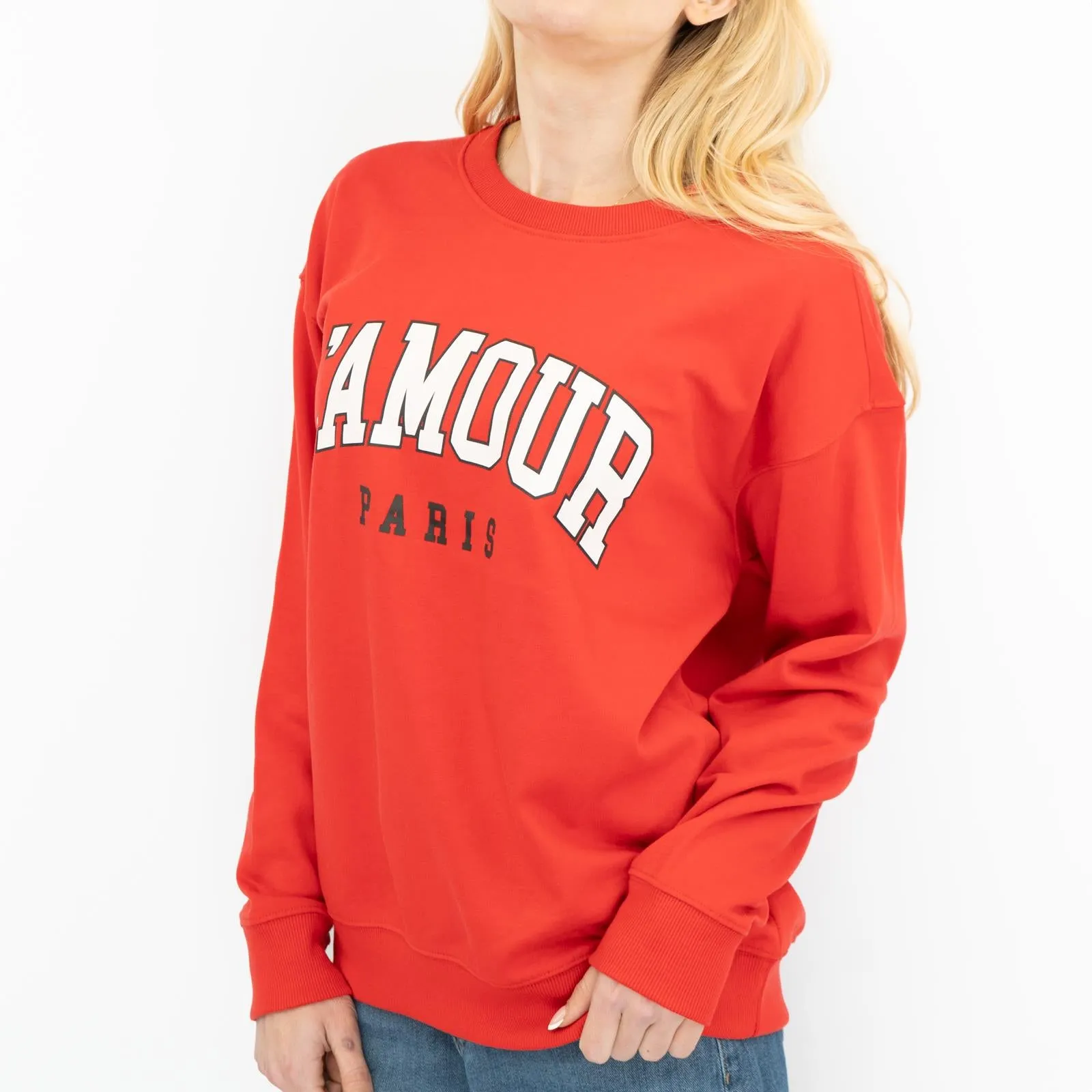 New Look Womens Red Oversized Sweatshirt Tops