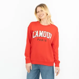 New Look Womens Red Oversized Sweatshirt Tops
