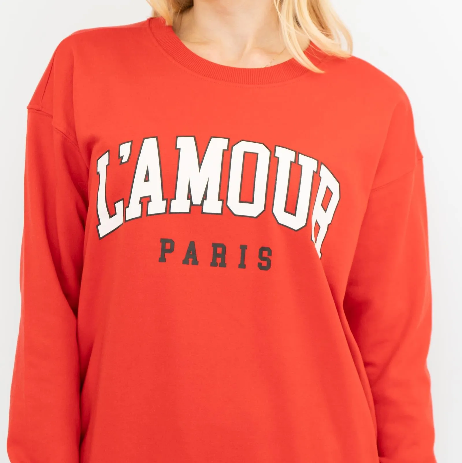 New Look Womens Red Oversized Sweatshirt Tops