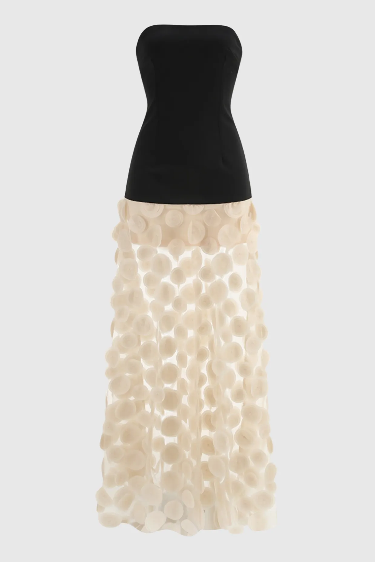 Nodin Strapless Dot Mesh Maxi Dress Gloria Lanvin