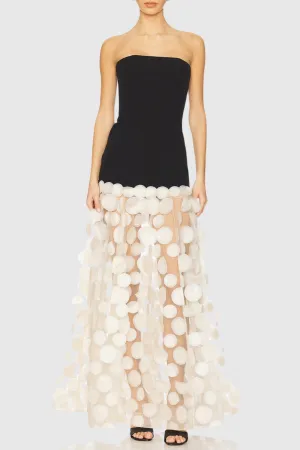 Nodin Strapless Dot Mesh Maxi Dress Gloria Lanvin