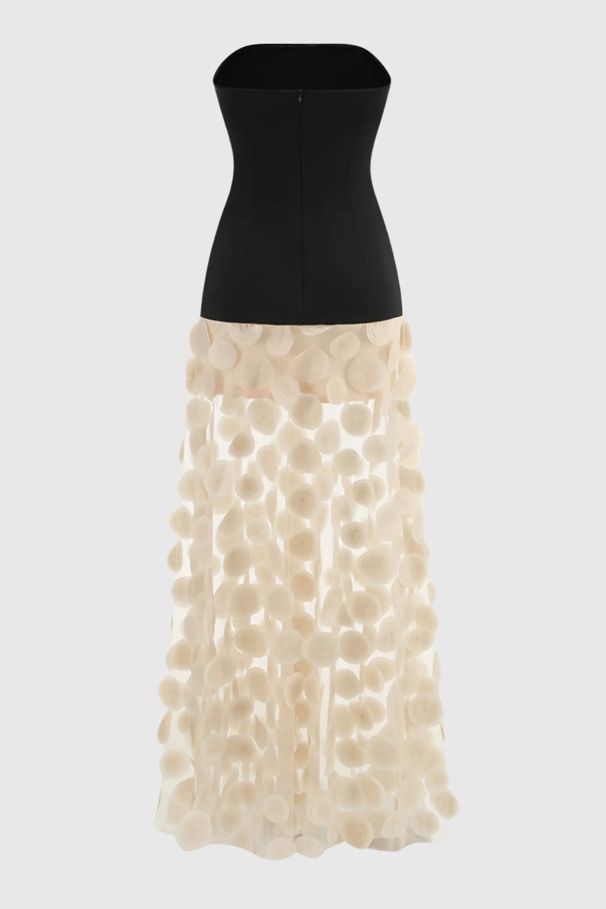 Nodin Strapless Dot Mesh Maxi Dress Gloria Lanvin