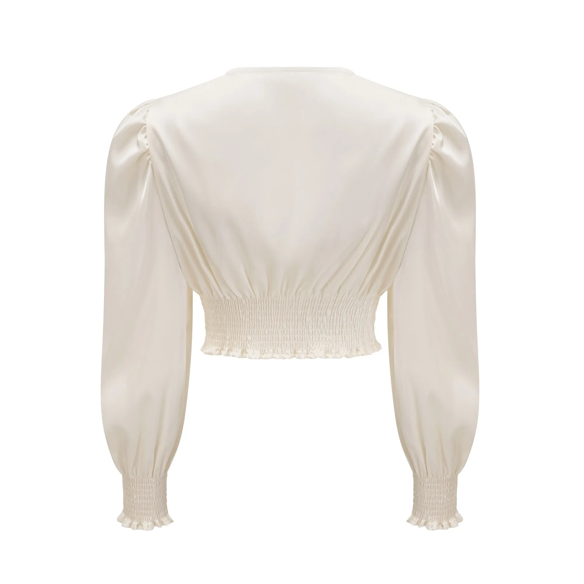 Nouria white faux-flower twist cropped top Gloria Lanvin