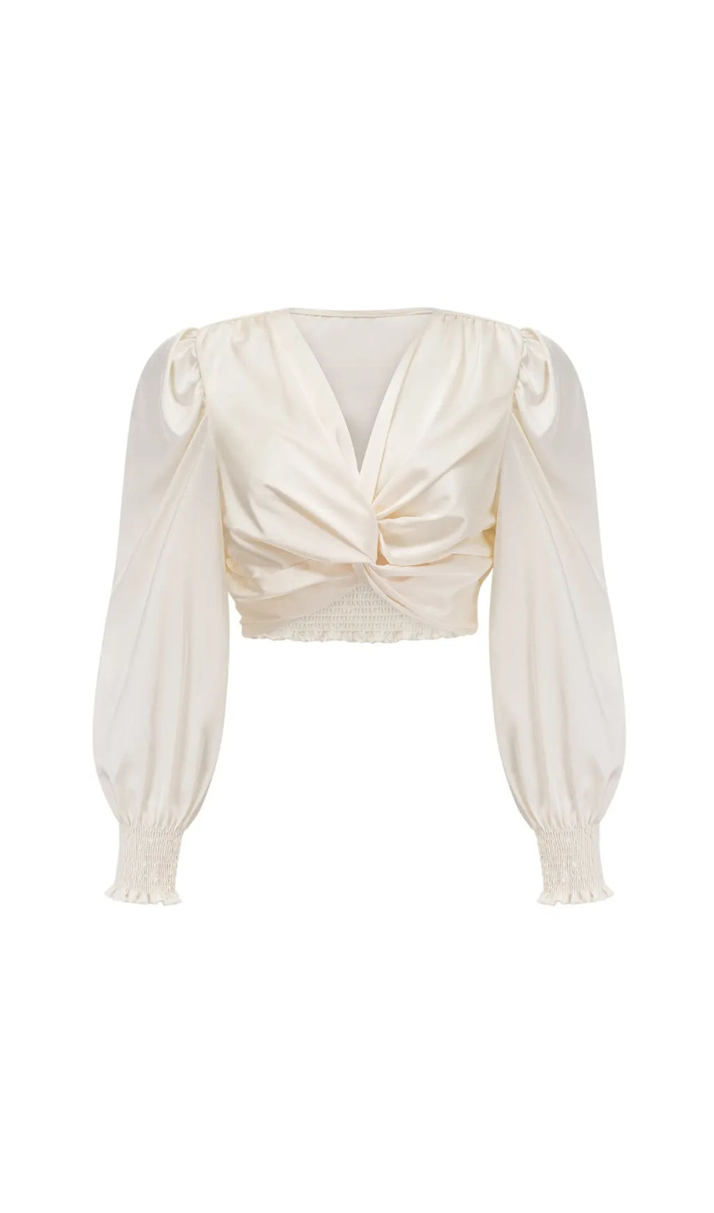 Nouria white faux-flower twist cropped top Gloria Lanvin