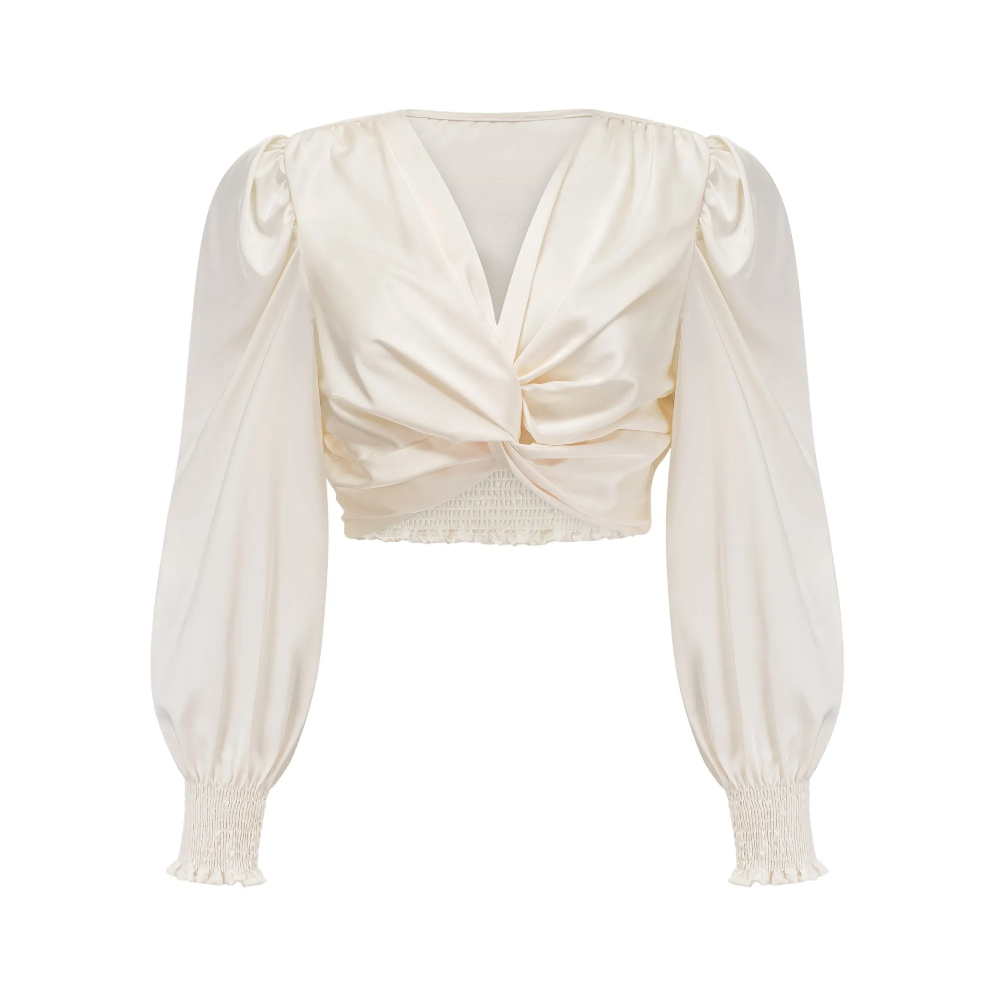 Nouria white faux-flower twist cropped top Gloria Lanvin