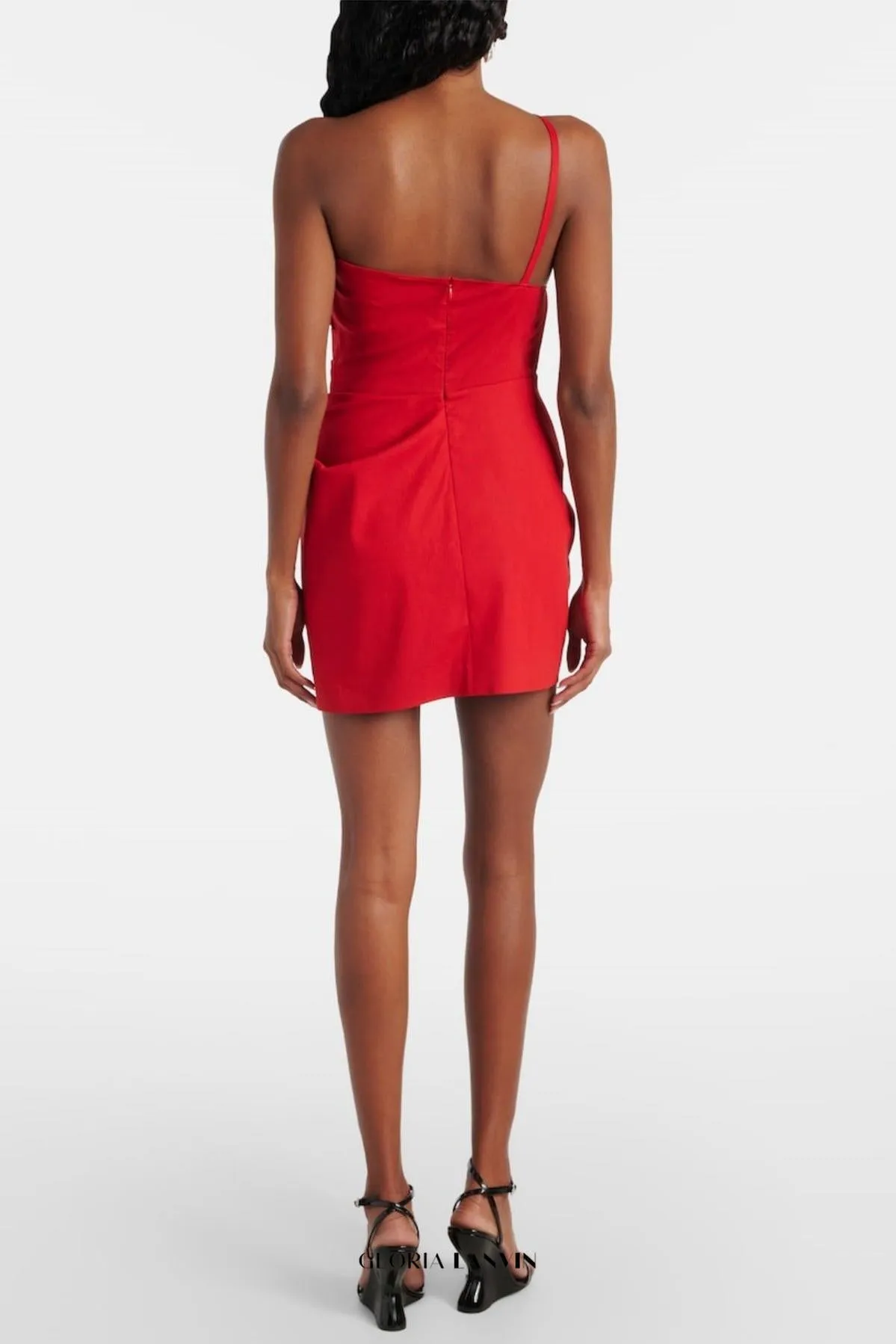 Oayena Floral Appliqu One Shoulder Mini Dress Gloria Lanvin