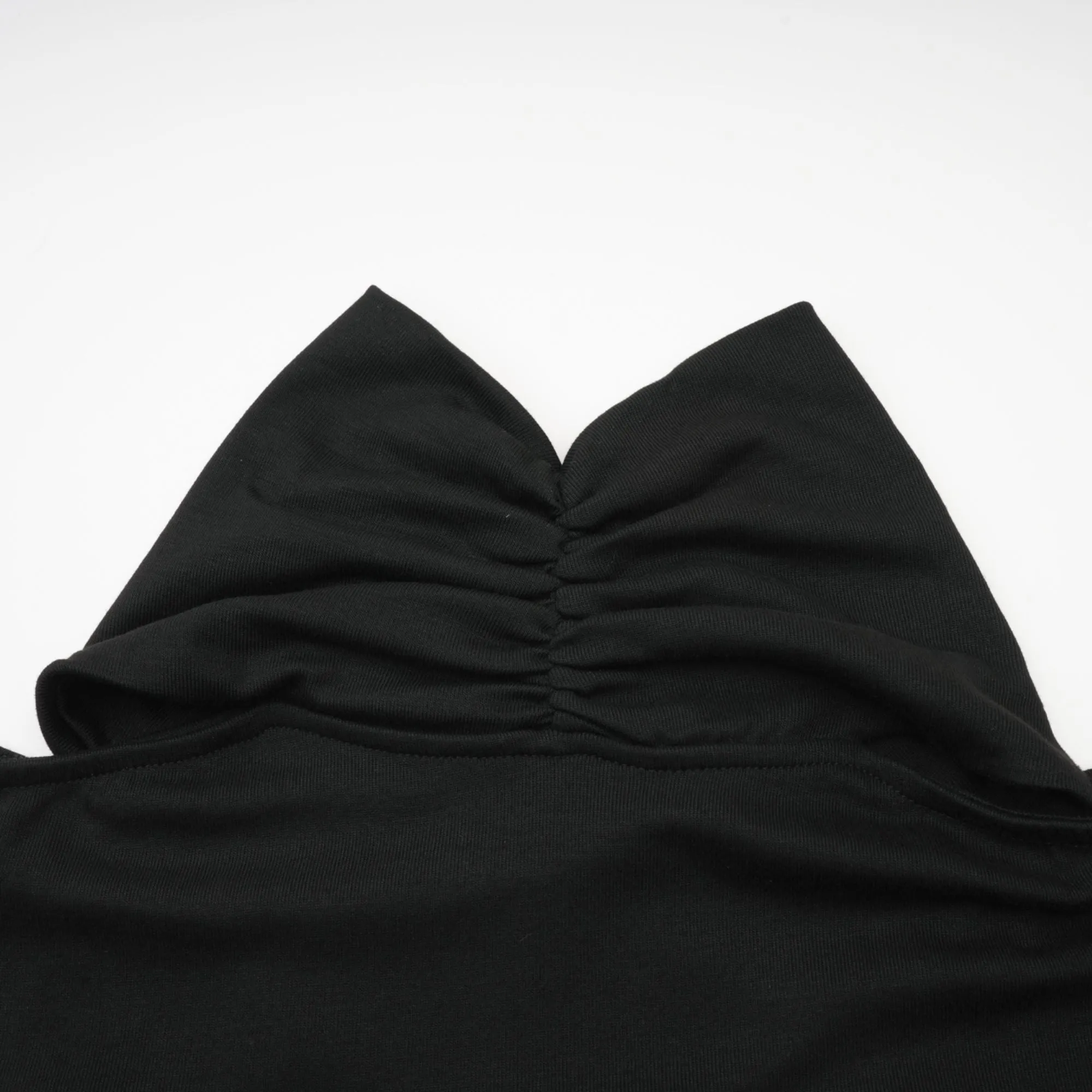 Odette black ruched stretch-jersey top Gloria Lanvin