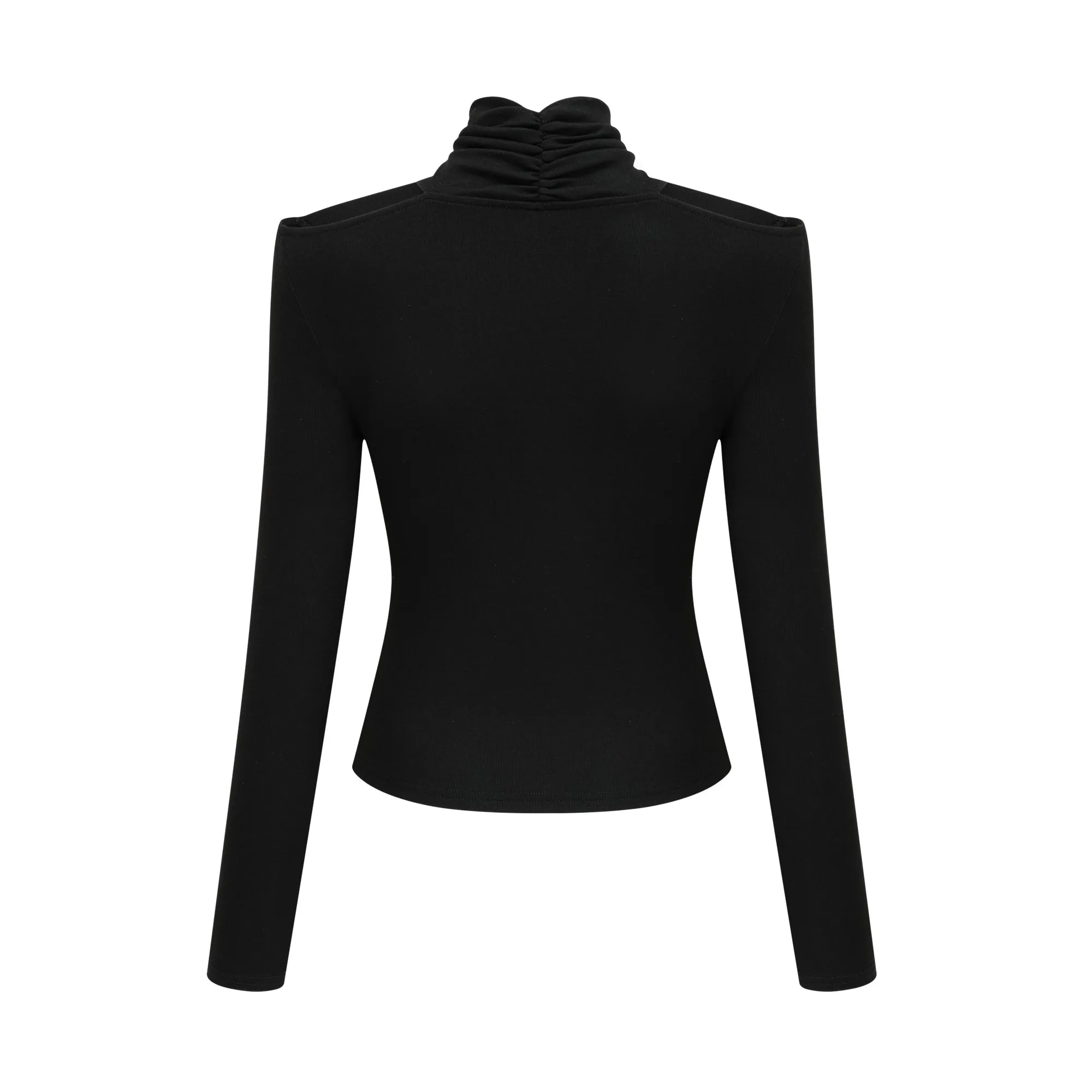 Odette black ruched stretch-jersey top Gloria Lanvin