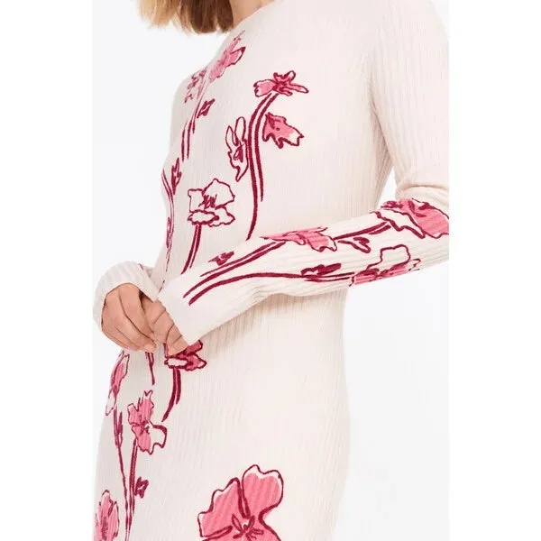 odette stretch knit maxi dress in ecru multi Gloria Lanvin