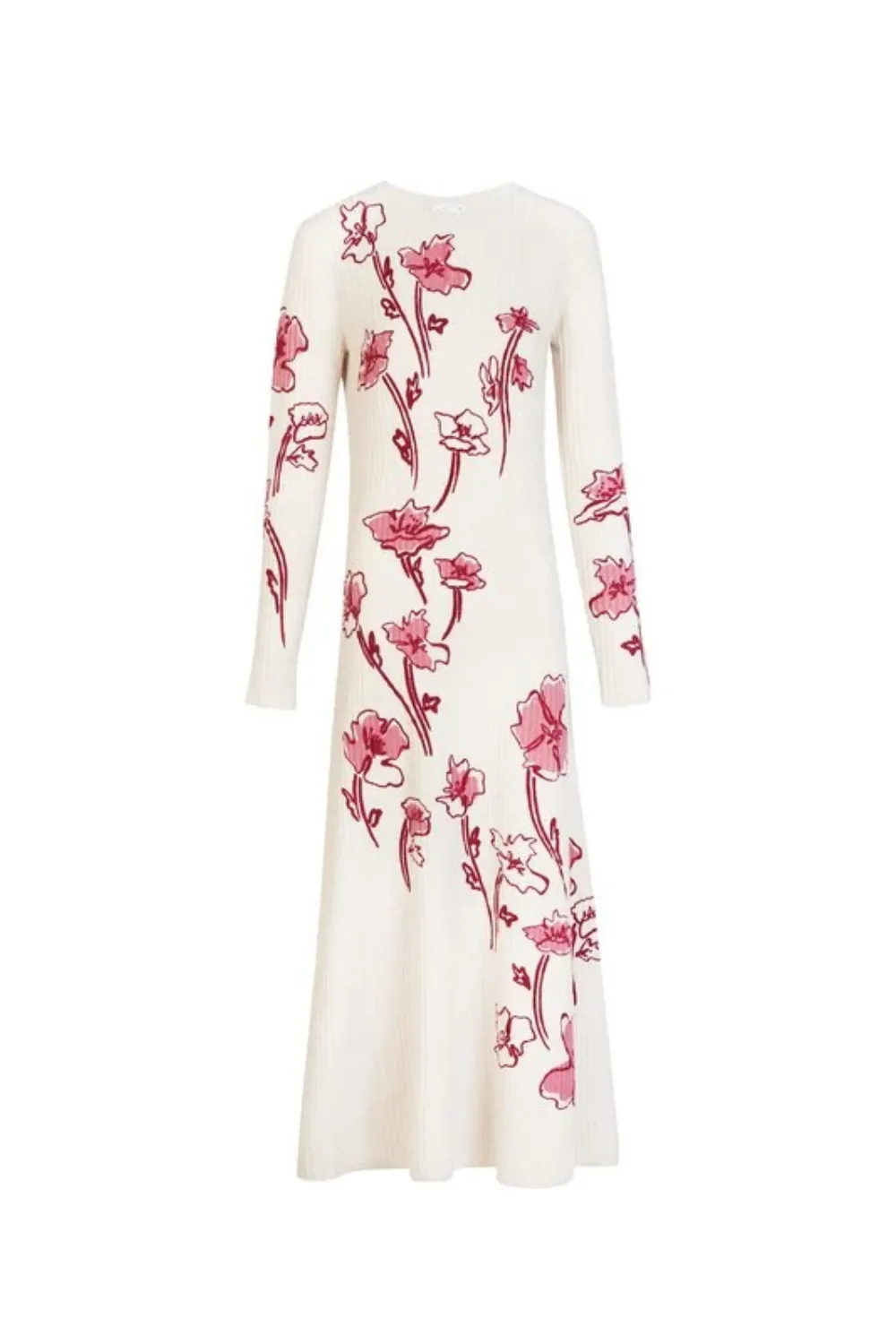 odette stretch knit maxi dress in ecru multi Gloria Lanvin