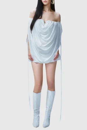 Odruta Off Shoulder Draped Top in White Gloria Lanvin