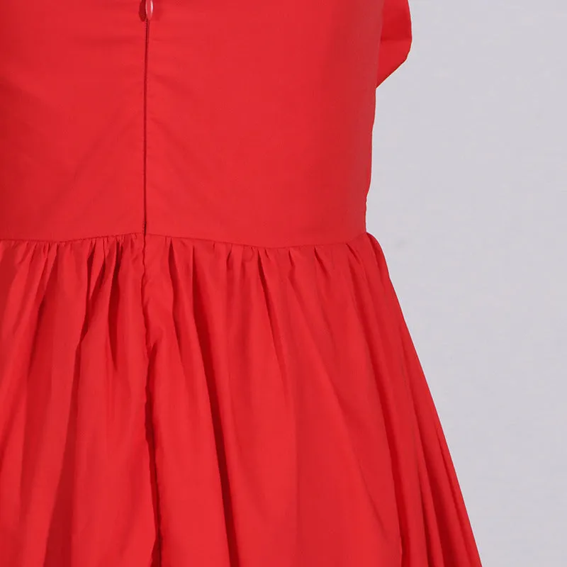 OFF-SHOULDER 3D FLOWER CHIFFON MAXI DRESS IN RED Gloria Lanvin