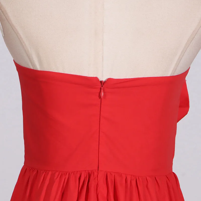 OFF-SHOULDER 3D FLOWER CHIFFON MAXI DRESS IN RED Gloria Lanvin