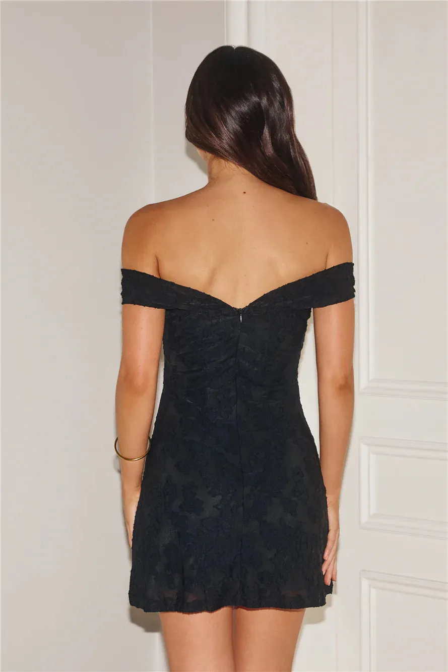 Off Shoulder backless Mini Dress in Black Gloria Lanvin