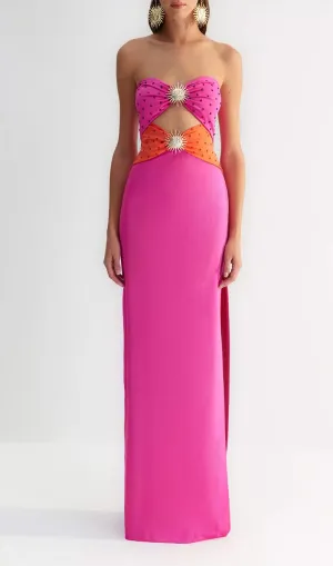 OFF-SHOULDER CRYSTAL CUTOUT BANDAGE DRESS Gloria Lanvin