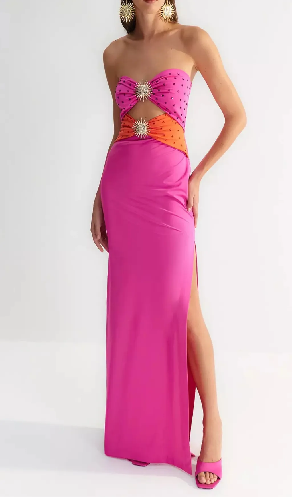 OFF-SHOULDER CRYSTAL CUTOUT BANDAGE DRESS Gloria Lanvin