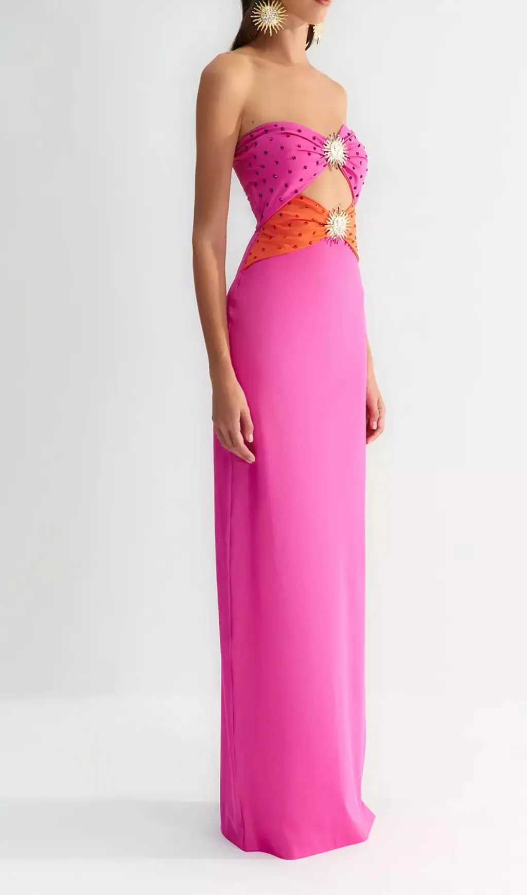 OFF-SHOULDER CRYSTAL CUTOUT BANDAGE DRESS Gloria Lanvin