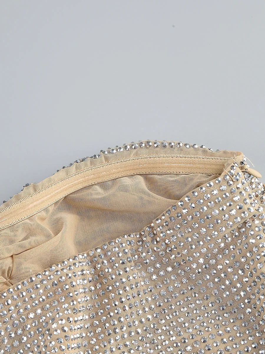 off-shoulder crystal-embellished mini dress in silver Gloria Lanvin