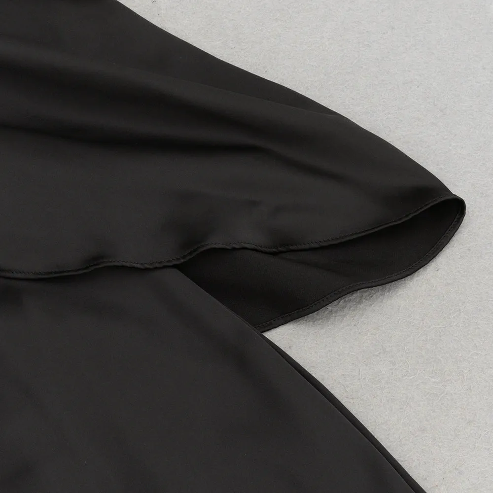 off-shoulder crystal halter maxi dress in black Gloria Lanvin