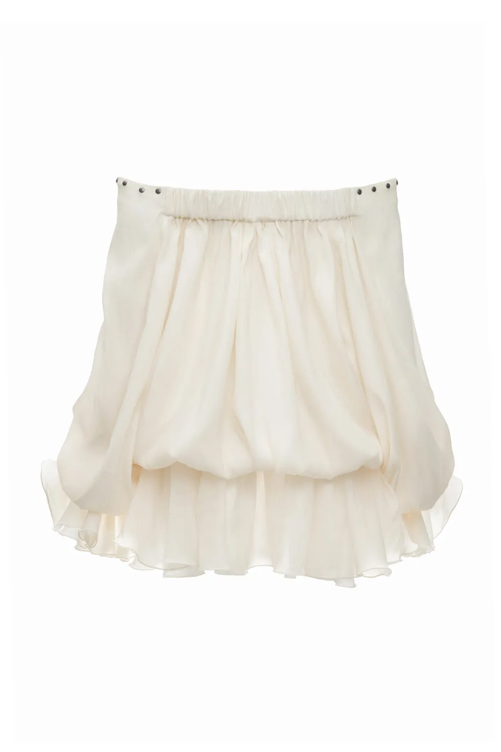 off-shoulder flared sleeve mini shirt dress in white Gloria Lanvin